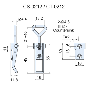 CS(T)-02｜Adjustable Toggle Latch, Latch Clamp